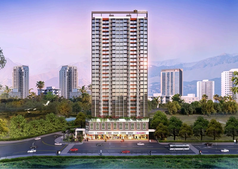 Double-height grand entrance reception lounge
